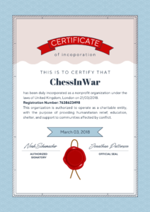 Certificate of incorporation